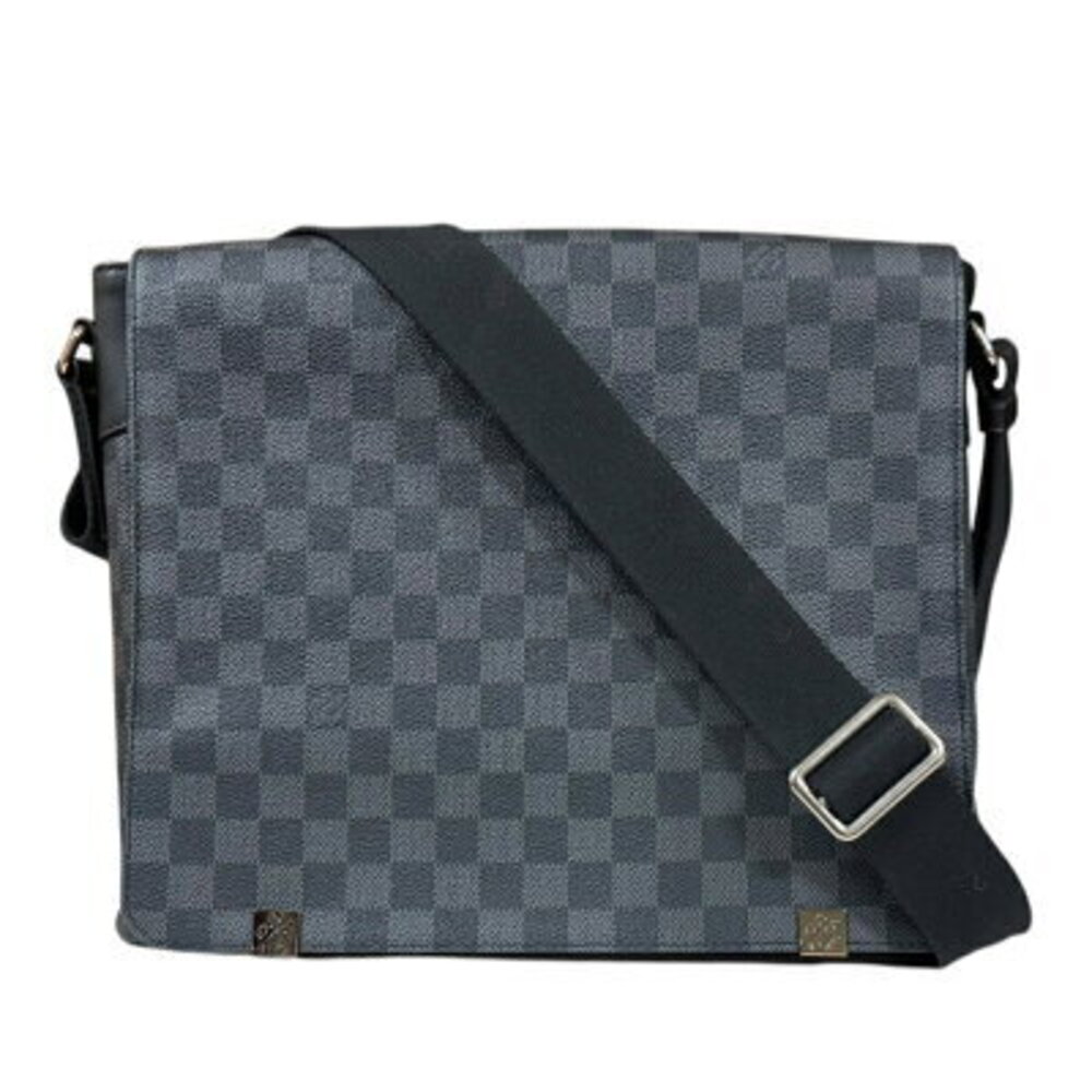 Louis Vuitton District NM Damier Graphite Black Shoulder Bag Canvas Black